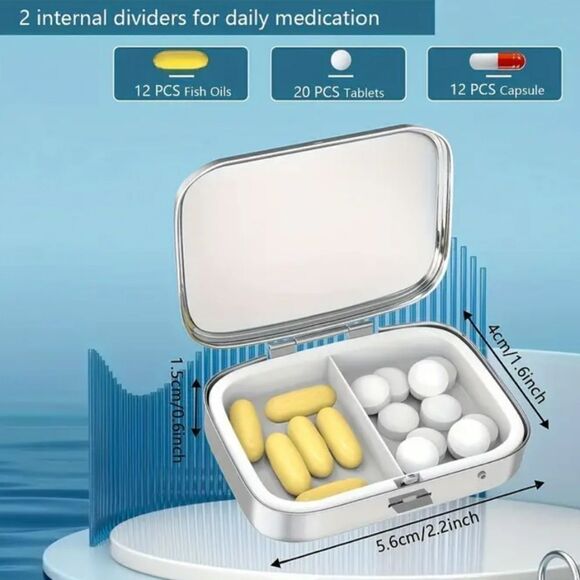 Golden Girls Pill Box Silver Medicine Tin Case FRIEND GIFT Portable Purse Size - Picture 4 of 8